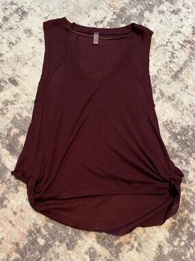 FP Movement by Free People Ribbed V-Neck Tank Top - Wine